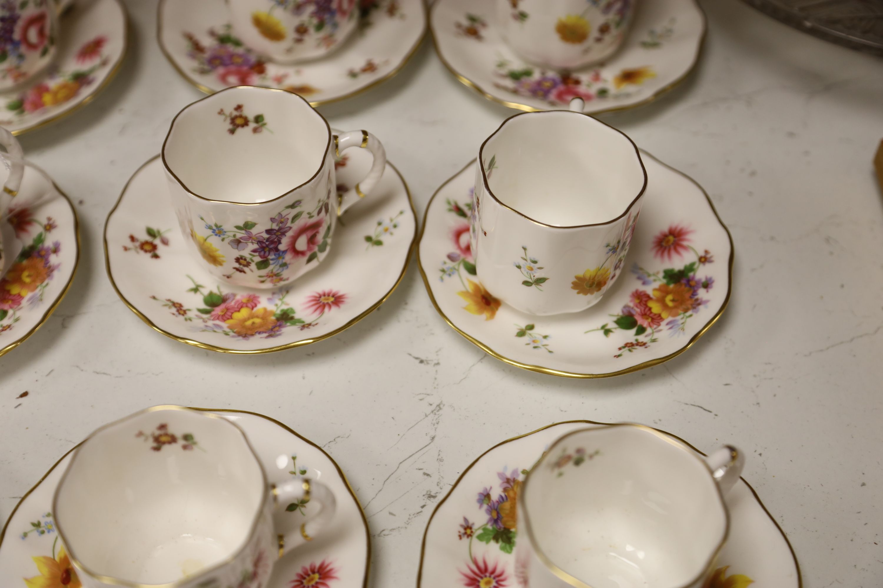 A Royal Crown Derby Derby Posies part coffee service (30 pieces) and a Royal Crown Derby Fruiting Vine pattern tea service